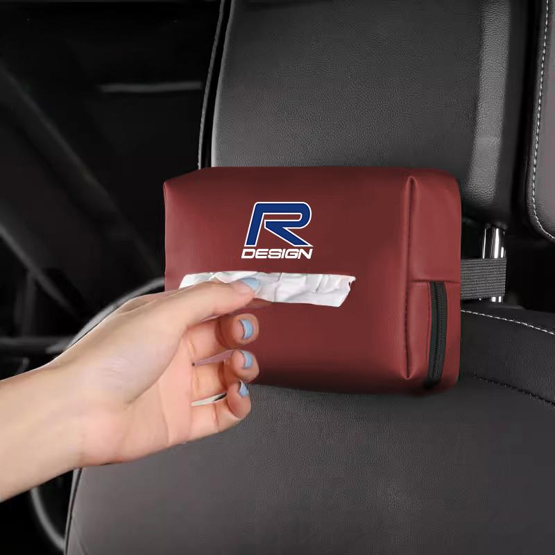 Car Tissue Storage Bag Sun Visor Seat Back Paper Towel Organizer For Volvo Rdesign XC60 V90 V60 XC40 XC90 V40 EC40 EX40 S60 S90