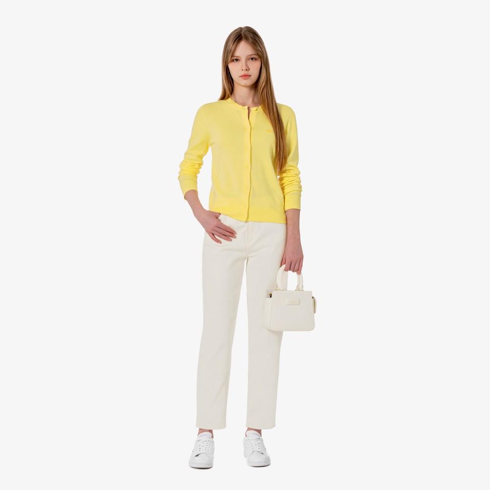 Lacoste Women's Light Cotton Crewneck Cardigan AF5023-56G107