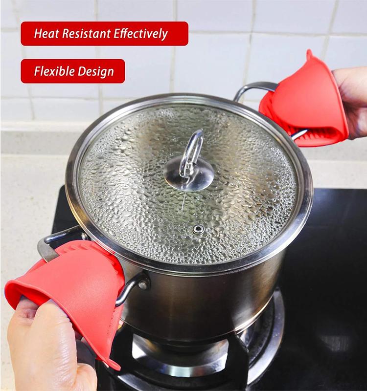 2pcs Oven Mitts Silicone Heat Resistant Clip Gloves Anti-scalding Non-slip Gloves Clip Pot Holders Baking Kitchen Utensils