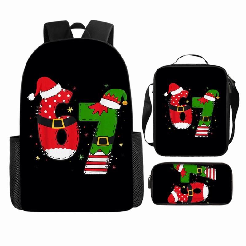 Cartoon Brainrot-Themed Backpack Crossbody Bag Pencil Case School Kids Ages 10-12