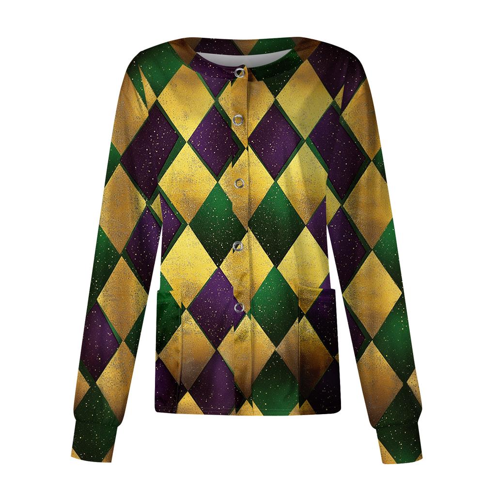 Women's Casual Long Sleeve Single Breasted Printed Dry- Top