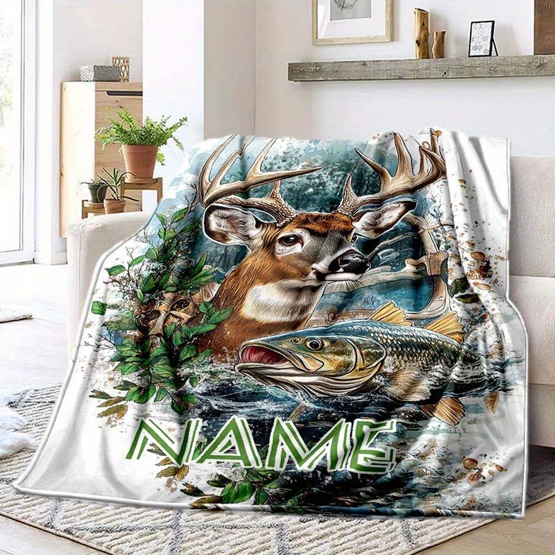 Deer Customize Your Name Blanket Warm Comfortable And Soft Blankets Are Suitable For Home Lunch Break Blanket Office Sofa Sofa Gift To Relatives And