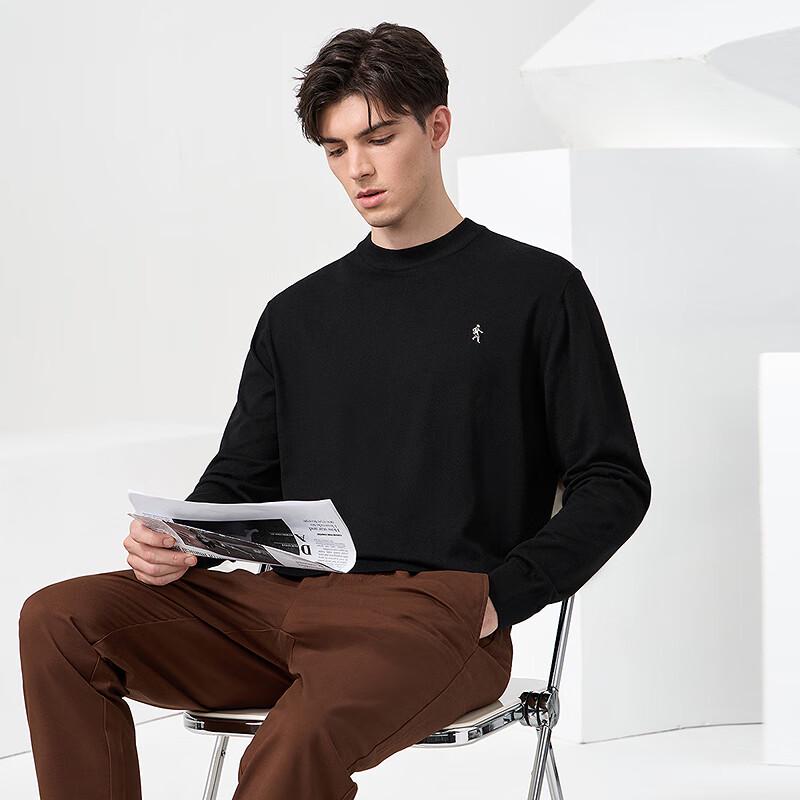 Men's Lambswool Blend Round Neck Sweater