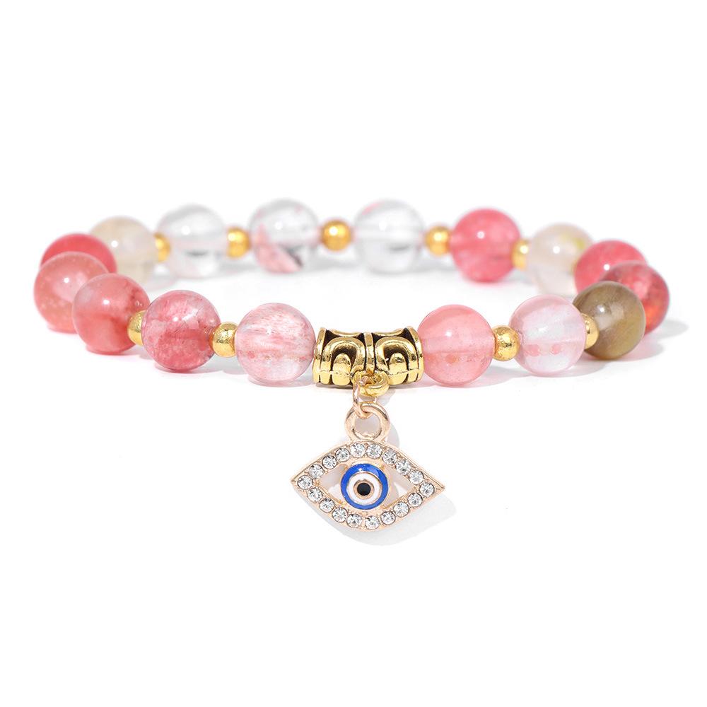 Fashion Evil Eye Natural Stone Beaded Bracelet for Women Men Amulet Protection Jewelry Yoga Spiritual Friendship Gifts