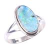 Přírodní australský opál drahokam 925 ryzí stříbro dárek prsten S.10 U4Z02