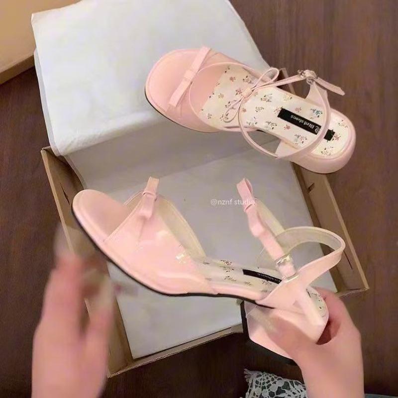 Coarse Heel Round-toe Women's Shoes - New Trendy and Versatile High-heeled Sandals