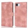 For iPhone 16e Wallet Case Double Folded Edge Skin Touch PU Leather Flip Phone Cover
