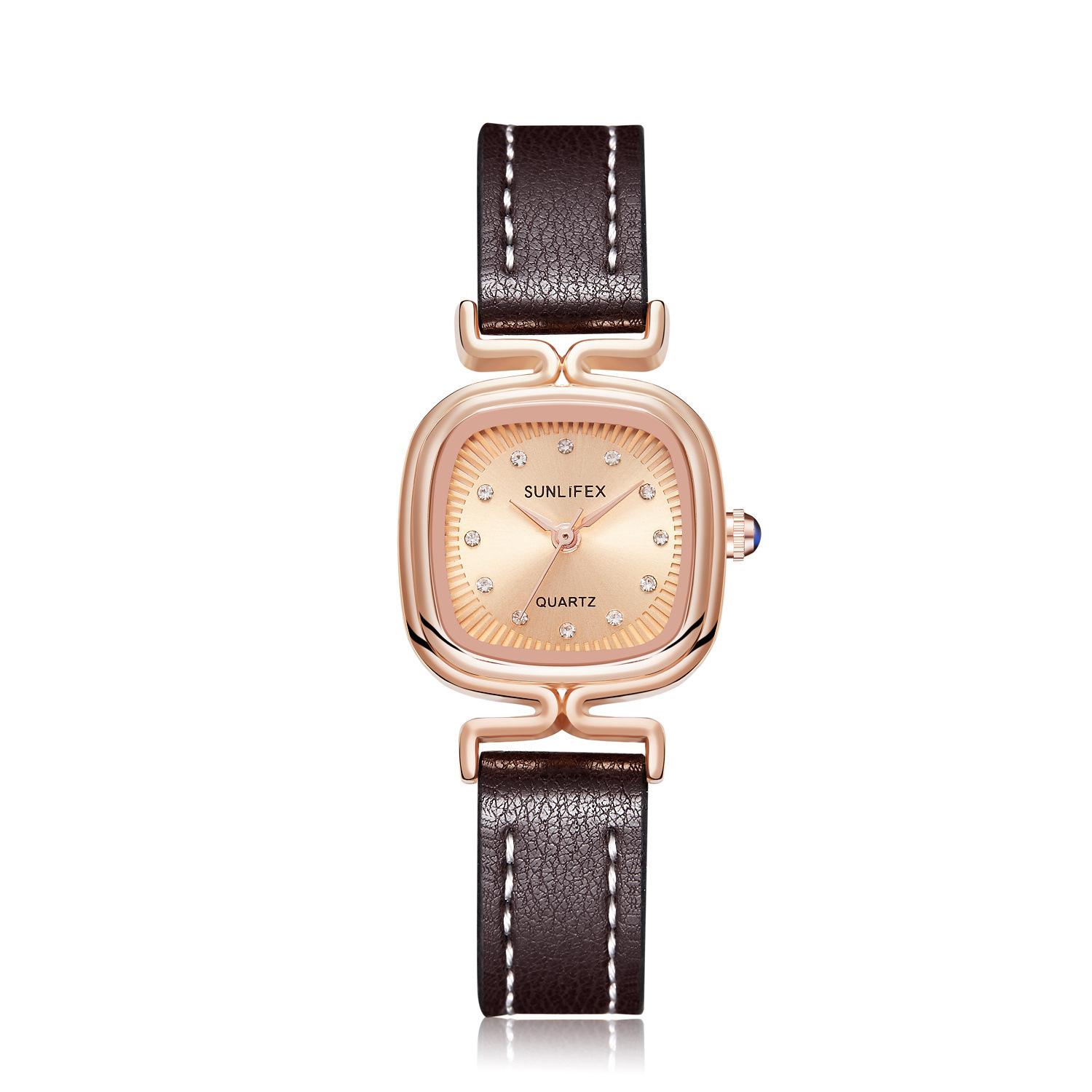 

Квадратные средневековые женские часы Маленькие квадратные поясные часы с кирпичом Маленькие женские часы