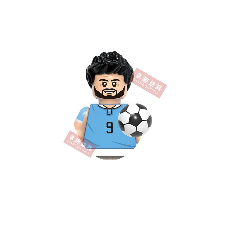 New  Single 4.5CM Soccers Athletics Sportsman Star Building Blocks Cartoon Mini Action Figures Toys For Kids Christmas Gifts