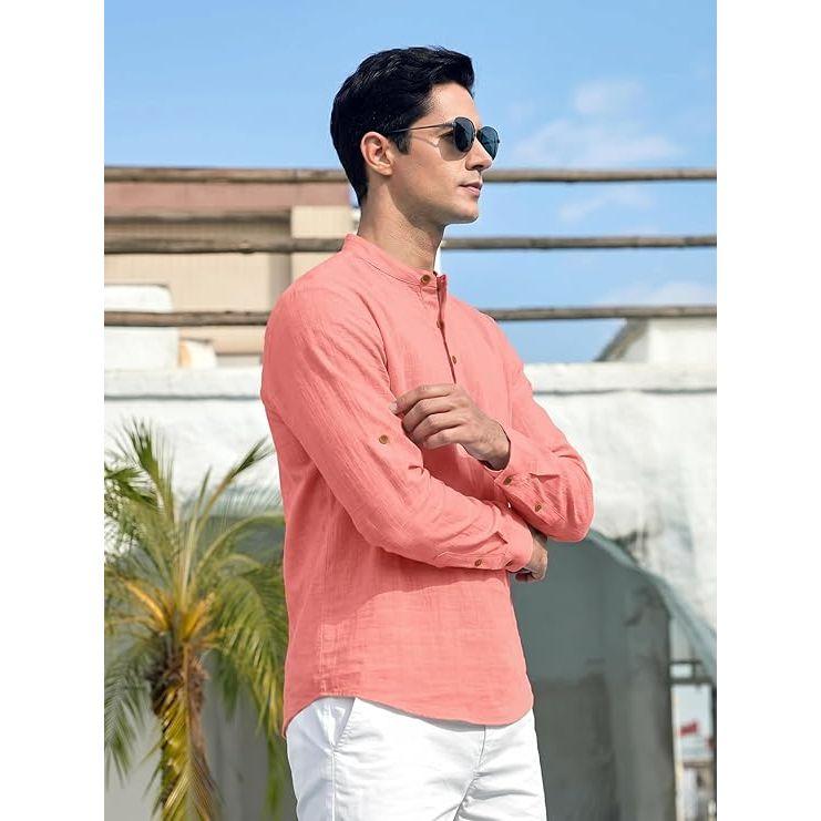 Men's Cotton Blend Full Sleeve Kurta Shirts Pack of 1 Designed for Festive Moments, Cultural Functions, or Casual Gatherings