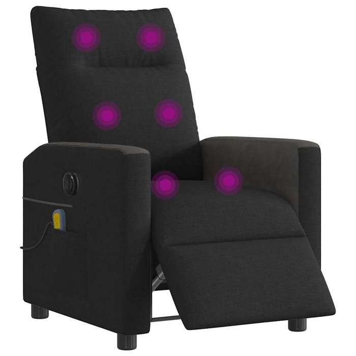 VidaXL Electric Reclining Massage Armchair Black Fabric 3324047