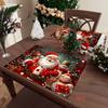 2/4/6/8pcs Christmas Placemat Set, Red Santa Claus Design, Perfect for Kitchen Tablecloths and Party Decorations, Ideal Holiday Gift, 11.81x17.72i