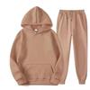 2026 Men's Solid Color Hooded Sweatshirt and Pants Set - Spring/Autumn Trendy Casual Sportswear