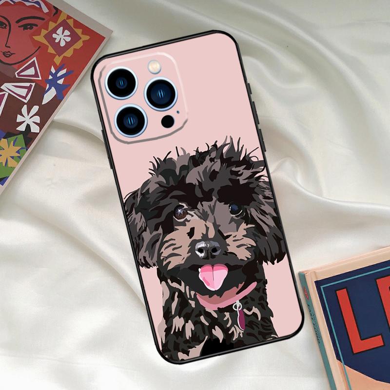 

Cartoon Poodle Dog Phone Case For iPhone 16 15 14 13 12 11 17 Pro Max 15 16 Plus 12 Mini 16e 17 Air Funda Cover iPhone 15Pro MAX