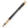 Excellent Cartier Fountain Pen Trinity Cap Type Black Gold 18K Mens Used