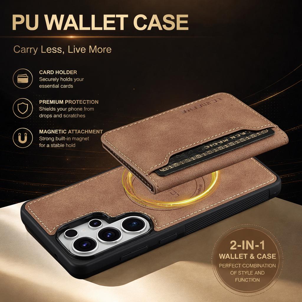 2 In 1 Detachable Cards Solt Leather Case for Samsung S26 Ultra S25 S24 S23 S22 A18 A57 A17 A37 A16 Shockproof For Magsafe Cover