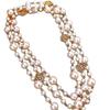 French Retro Glass Pearl Flower Necklace: Versatile High-End Sweater Chain for Women
