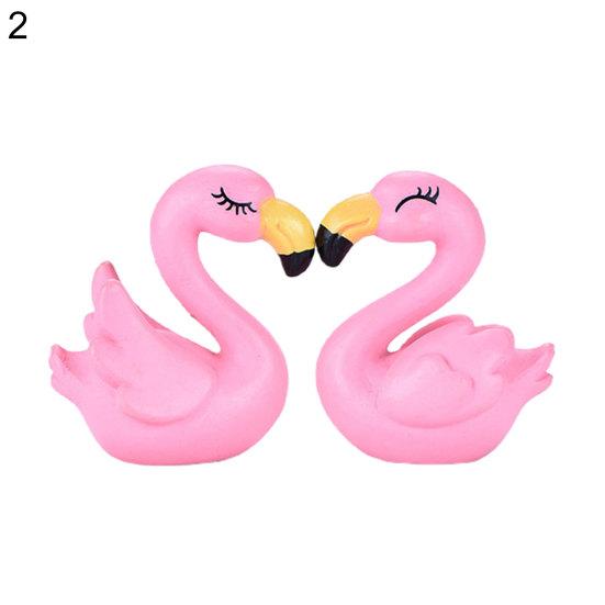 2 ks Kreslený plameňák Mini Domácí Zahrada Kavárna Dárkový obchod Stolní dekorace Ozdoba