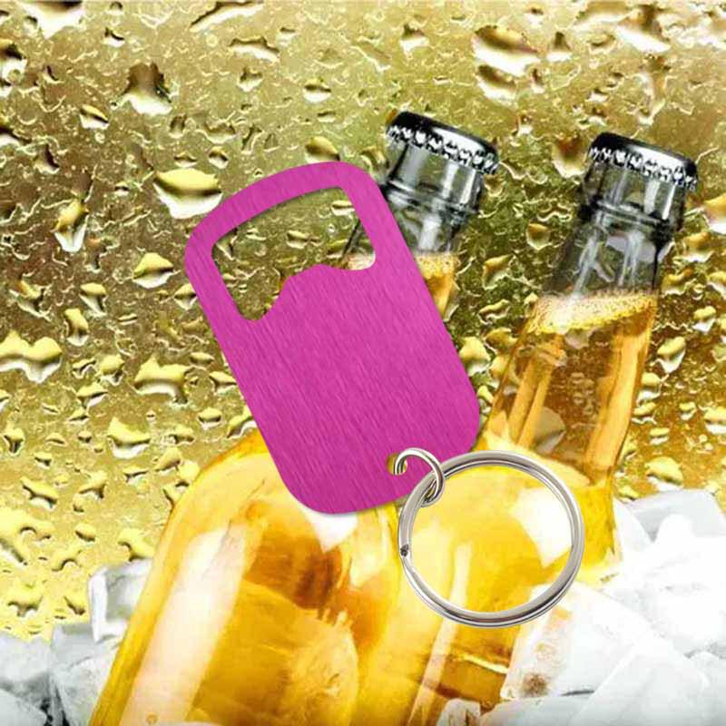 Stylový nerezový otvírák na klíče s laserem gravírovaným LOGEM na pivo a sodu