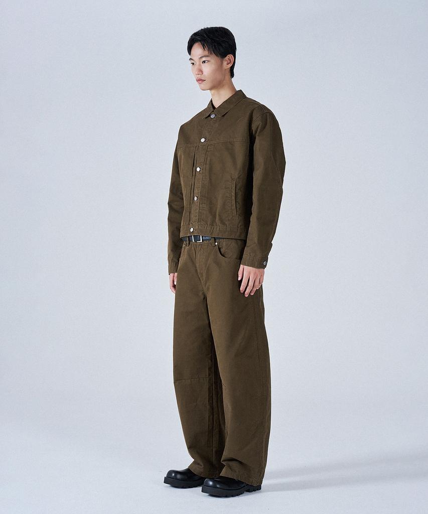 PROJECT3 Compact Twill Pants Jacket Setup Set[Brown]_Set0510