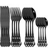 16Pcs Cutlery Sets Vintage Stainless Steel Tableware Dinner Knife Fork Dessert Spoon Dinnerware Set Kitchen Flatware