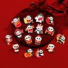 Zinc Alloy Enamel Dropping Brooch, Cute Cartoon Lucky Panda Snake Pattern 2025 Year of the Snake, New Year Festival Decorative Lapel Pin Badge