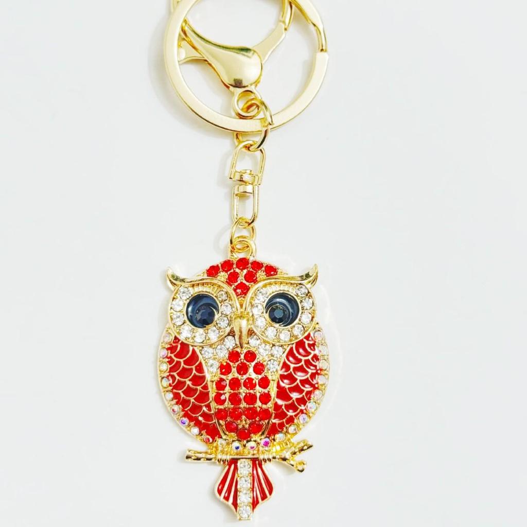 Cross-Border Exclusive Rhinestone Cartoon Owl Bag Charm Keychain