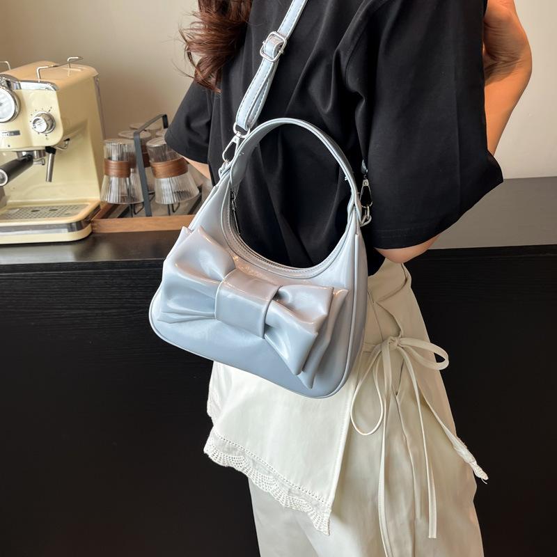 Bow Handbag Bag Women's Summer New Fashion Simple Casual Shoulder Messenger Bag