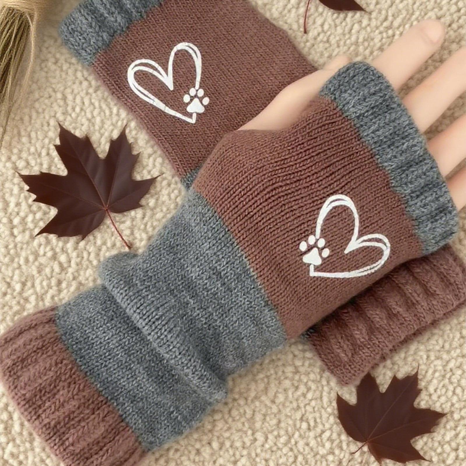 

Модные теплые лоскутные вышитые перчатки One Size хаки