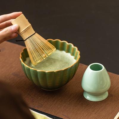 Vintage Matcha Whisk Stand Retro Durable Ceramic Chasen Holder Solid Color Smooth Surface Ceramic Holder Tea Set Accessories