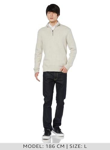 Amazon Essentials Men's Quarter-Zip Soft Touch Long Sleeve Sweater, Off-White, Size XL