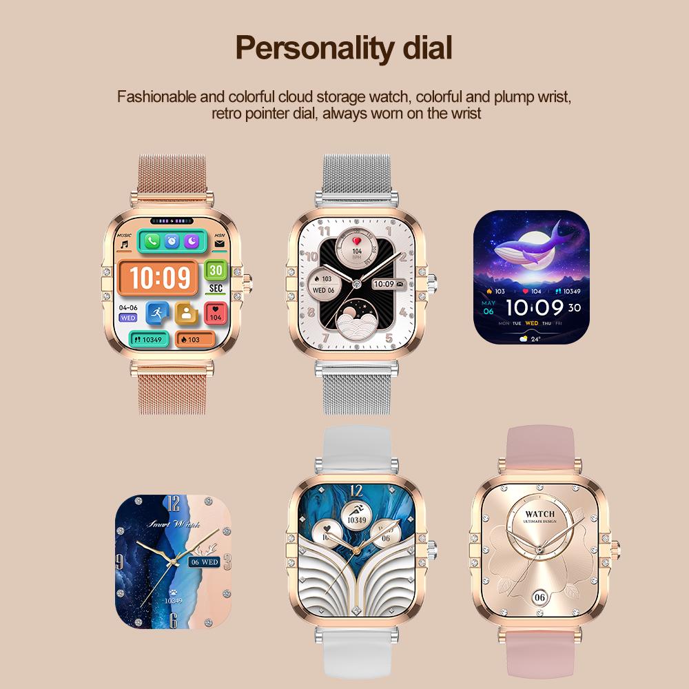 Dámské chytré hodinky SACOSDING 2025 Bluetooth Call 1,75palcová dotyková obrazovka chytré hodinky pro ženy Monitorování zdraví IP68 Vodotěsné Fitness