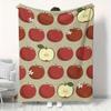 Red Apple Geometric Pattern Flannel Printed Blanket Suitable for All Seasons Suitable for Living Room Office Sofa and Travel