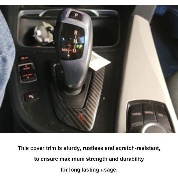 RYANSTAR RACING Carbon Fiber Gear Shift Knob Panel Frame Cover Sticker Interior Trim Compatible with BMW F20 F21 F22 F23 F30 F34 F35 F32 F33 F36 1 2