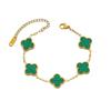 13mm Korean-Style 18k Gold-Plated Double-Sided Shell Four-Leaf Clover Jewelry