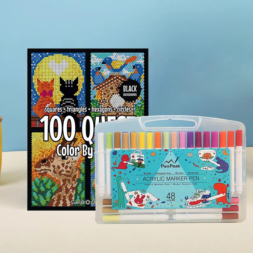 Cross-border Sticker Quest: Adult Color By Number Exploration Activity Book