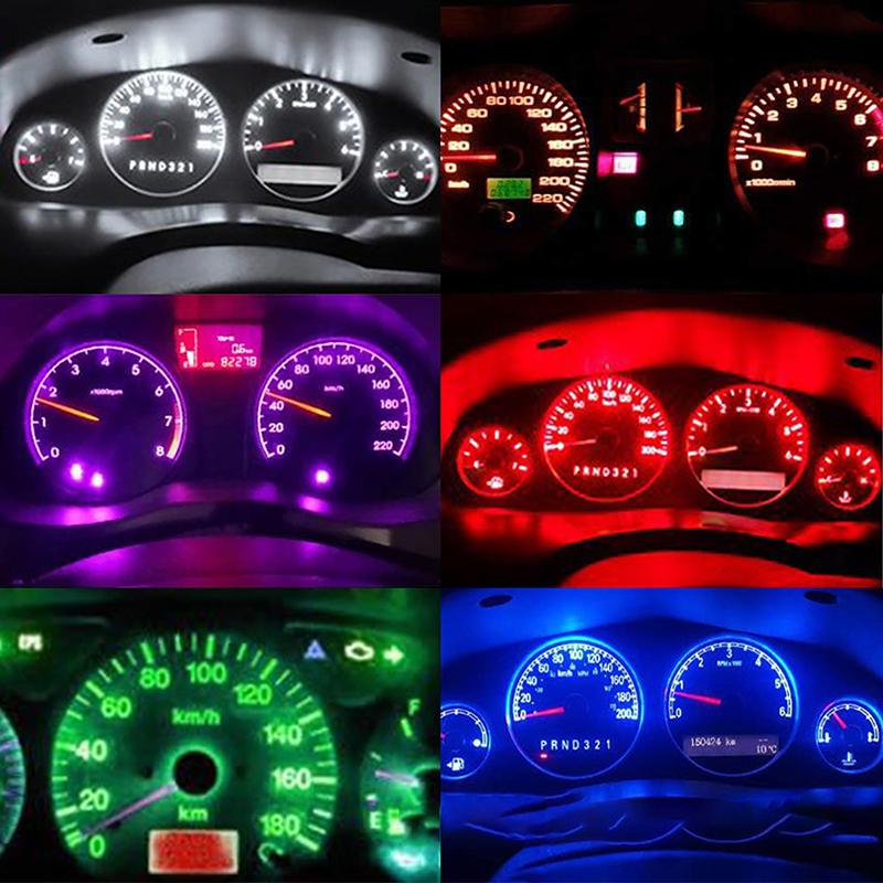 10Pcs  T5 Led Super Bright Cob Lights Wedge Dashboard Gauge Car Warning Indicator Instrument Cluster Lamp