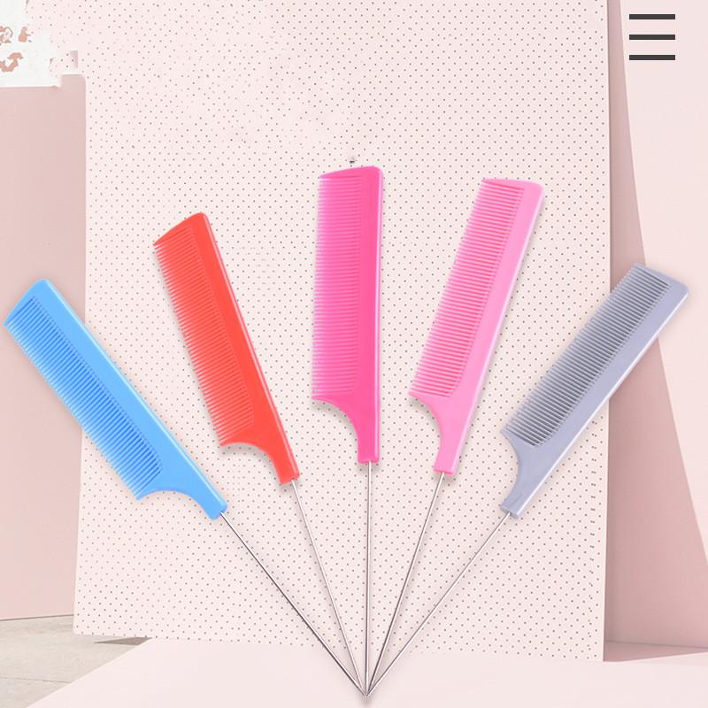 

Новая черная расческа с мелкими зубьями, металлическая булавка, антистатическая прическа, расческа с крысиным хвостом, триммер для краев волос, инструменты для красоты