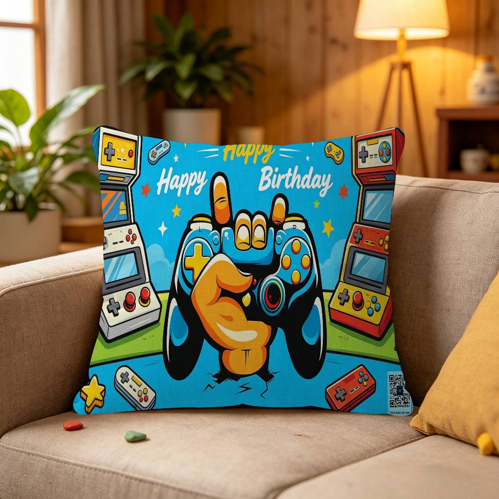 Gamepad Game On Level Up Gaming Theme Cushion Cover Decorative Pillow Sofa Home Decor Case Pillow Cases