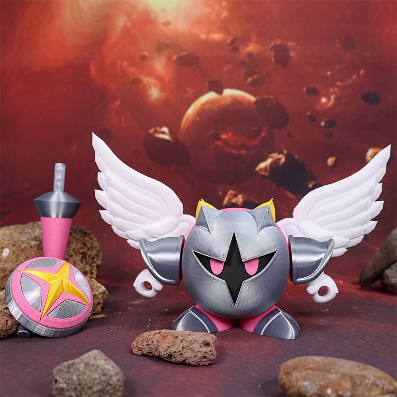 3D Printed Kirby Action Figures Meta Knight Galaxia Galacta Knight Morpho Knight Movable Joints Character Models Diy Toy Gifts