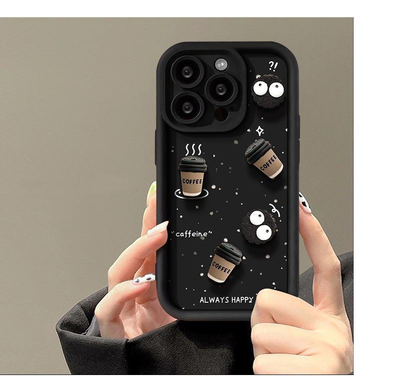 Cute Briquettes Are Suitable for Samsung S22 Mobile Phone Case Coffee Doll A04E Personalized A24 Personalized Anti-drop Men and Women