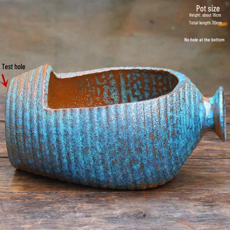 Handmade Ceramic Water Feature Pot for Courtyard Landscaping - Large Hydroponic Flower Jar