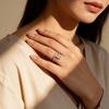 Pear Cut Moissanite Ring | 925 Sterling Silver 1CT D Color VVS1 | Stackable Halo Engagement Wedding Bands for Women