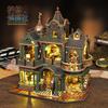 Jiate DIY Dollhouse Green Detective Agency Wooden Miniature Villa Model Kit Handmade Stress Relief Birthday Gift for Men Decorative Ornament
