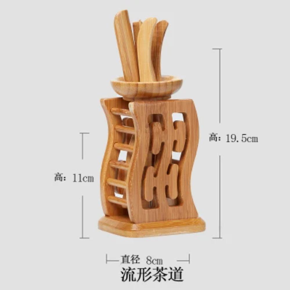 

Handmade Kung Fu Tea Sets Vintage Puer Knife Spoon Tea Tools Set Tea Ceremony Utensils Chinese Bamboo Clip Strainer 6pc/set Six-piece Set