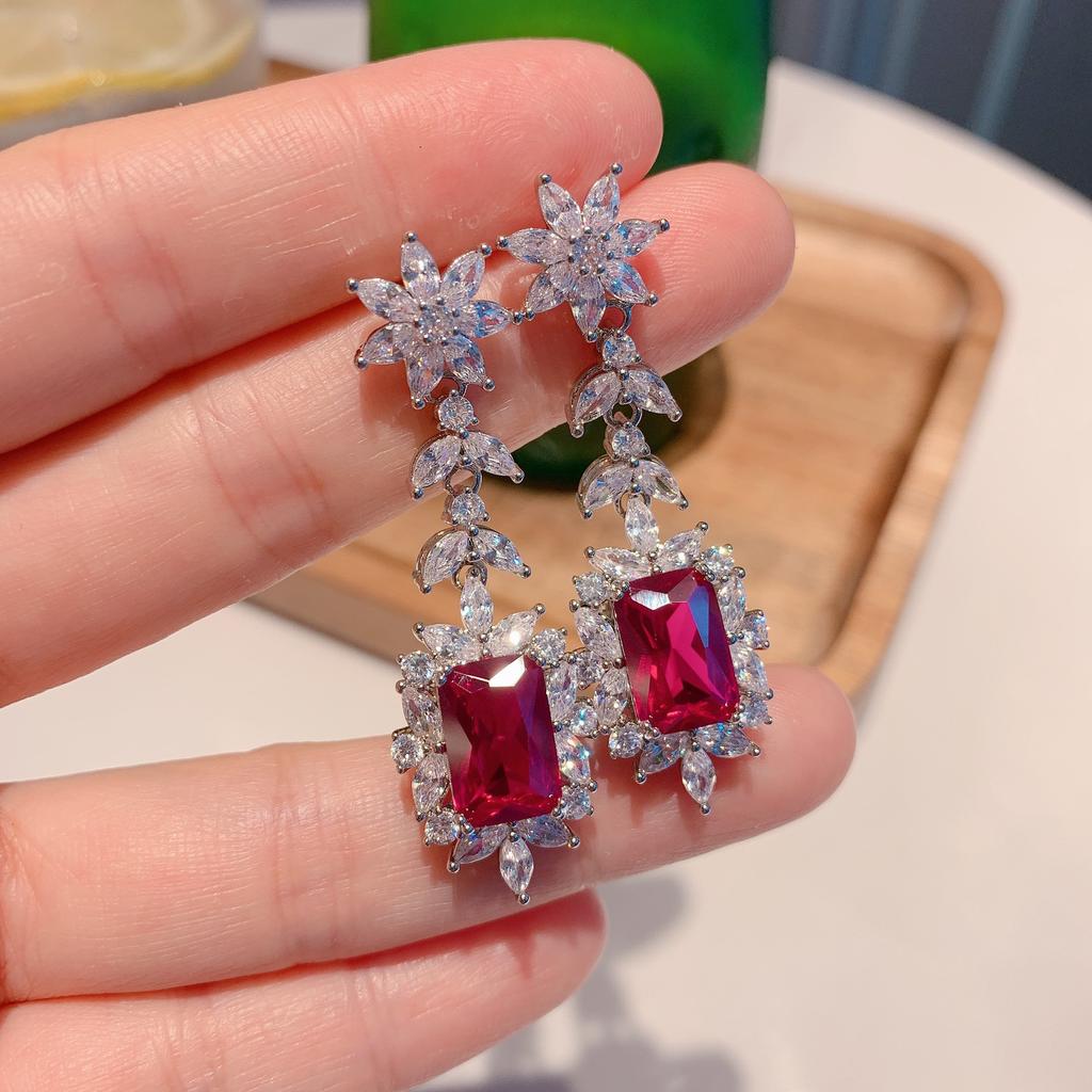 Color Simulation Jewelry Earrings Fashionable Paraiba Emerald Women Live Streaming