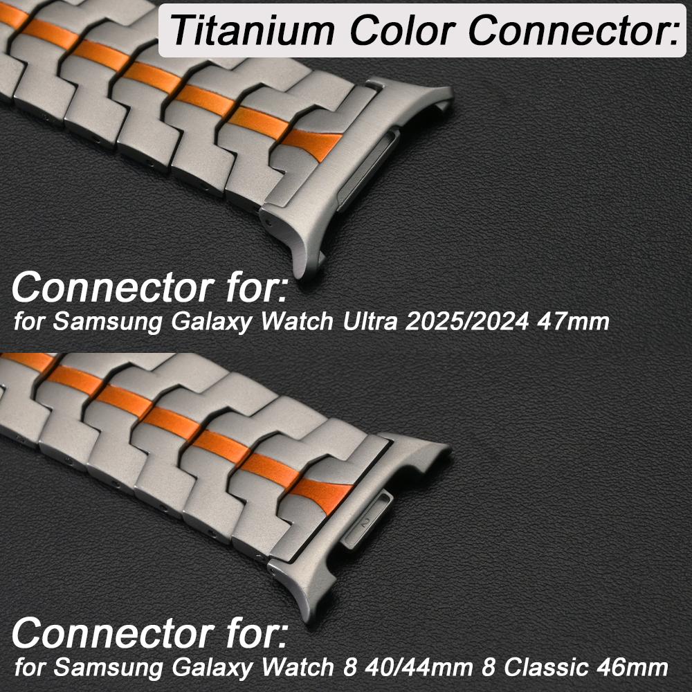 Titanium Wristband for Samsung Galaxy Watch 8 44mm 40mm 8 Classic 46mm Bracelet Business Metal Band for Galaxy Watch Ultra 2025