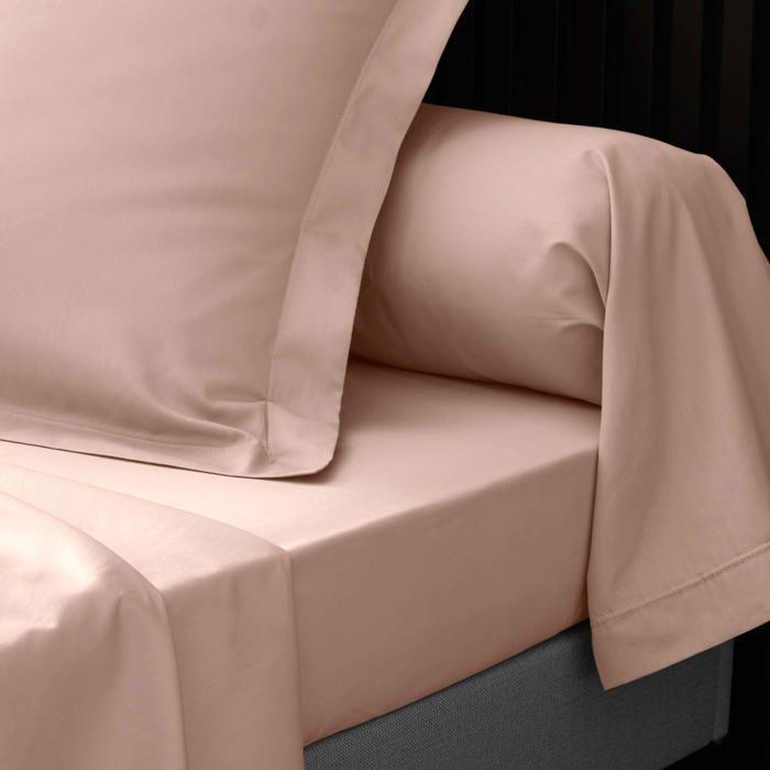 Drap plat en percale de coton 180 x 290 cm nude