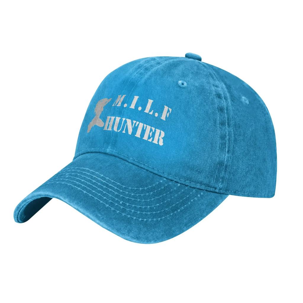 Milf Hunter Funny Baseball Caps Vintage Distressed Washed  Snapback Hat Unisex Outdoor Workouts Gift Hats Cap