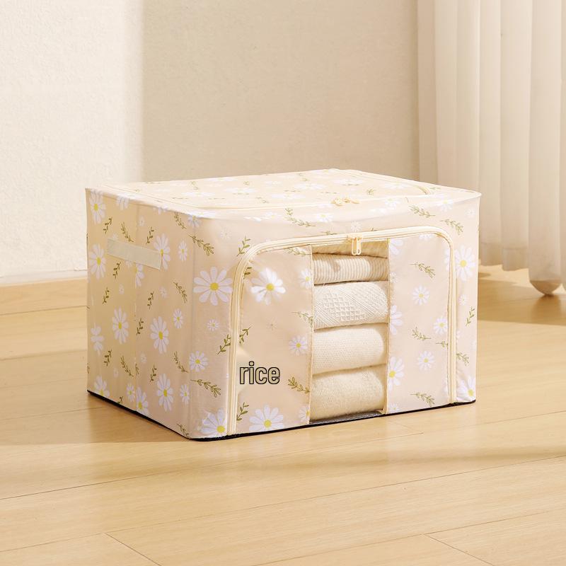 Steel Frame Waterproof Clothes Storage Box - Large Transparent Moisture-Proof Organizer for Quilts